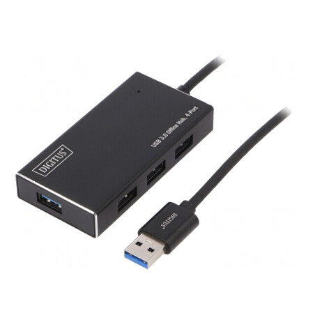 Hub USB 3.0 PnP Negru 4 Porturi 5Gbps | Electronic-mag.ro | Componente Electronice