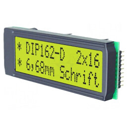 'Afișaj LCD alfanumeric 16x2 LED 68x26,8mm'