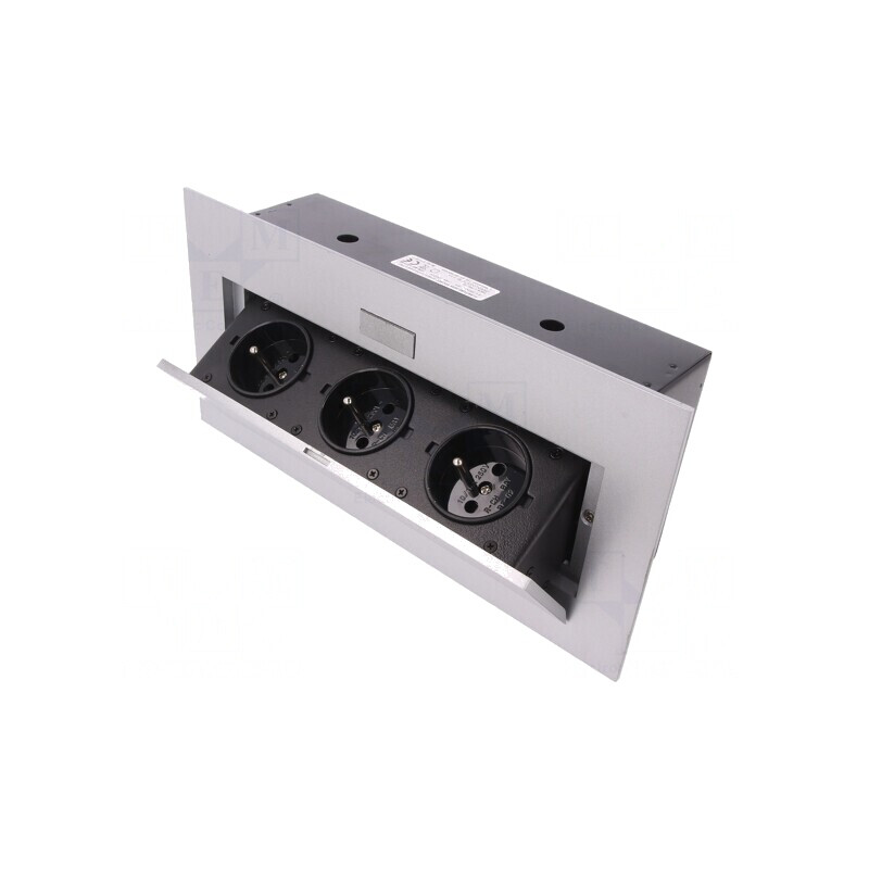 Prelungitor cu prize pentru mobilier 2500W argintiu | Electronic-mag.ro | Componente Electronice