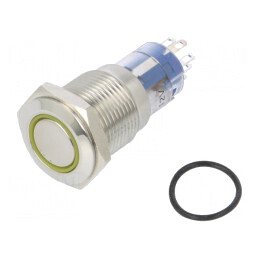 Comutator Anti-Vandalism DPDT 3A 250VAC IP67 Ambra | Electronic-mag.ro | Componente Electronice