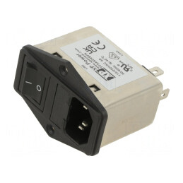 Conector Alimentare AC IEC 60320 4A 250VAC 1,6mH FFSAS04BFR | Electronic-mag.ro | Componente Electronice