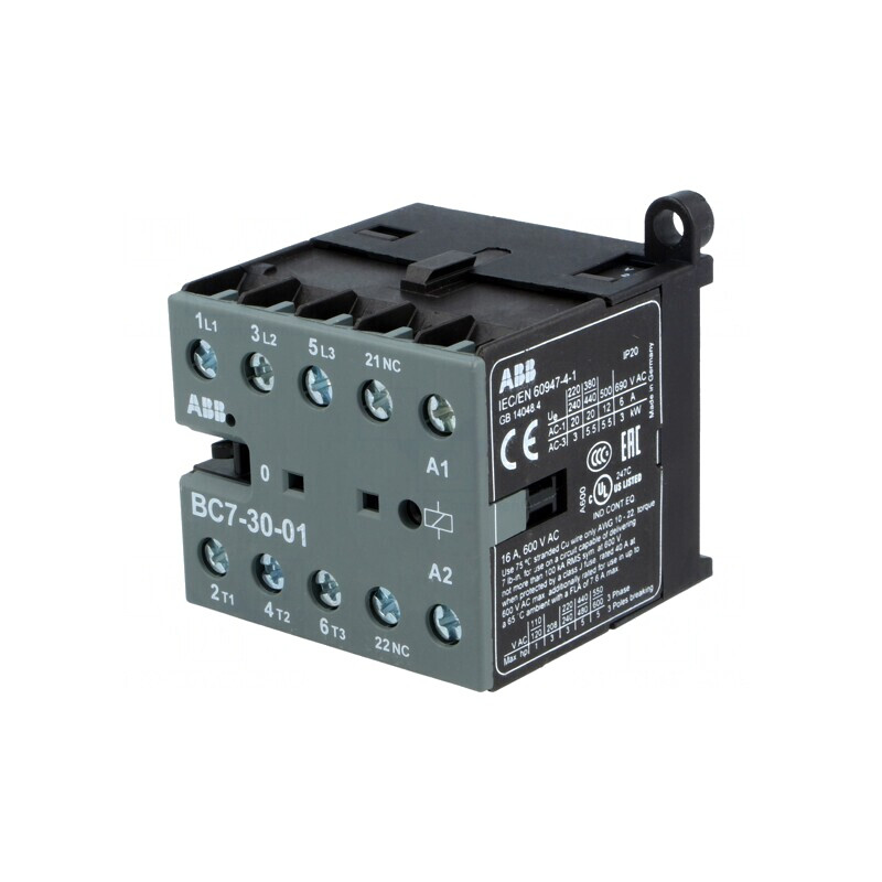 Contactor 3P NO + 3 Aux NC 24VDC 7A | Electronic-mag.ro | Componente Electronice