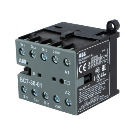 Contactor 3P NO + 3 Aux NC 24VDC 7A | Electronic-mag.ro | Componente Electronice