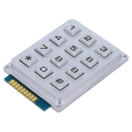 Tastatură Metalică cu LED, 12 Butoane | Electronic-mag.ro | Componente Electronice