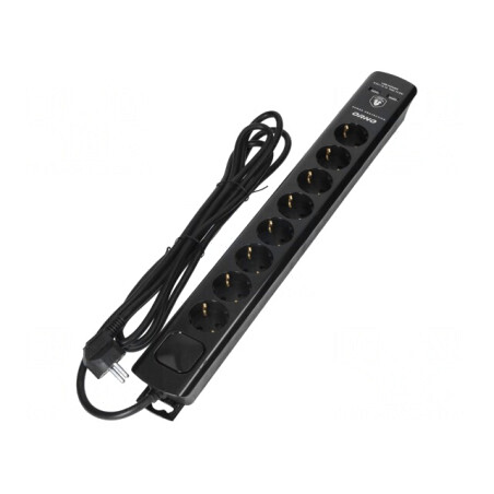 Prelungitor cu Protecție la Supratensiune, 8 Prize, 16A | Electronic-mag.ro | Componente Electronice