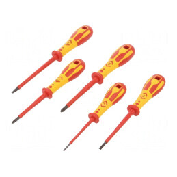 Kit Șurubelnițe Izolate 1kVAC Phillips și Plate 5 Bucăți | Electronic-mag.ro | Componente Electronice