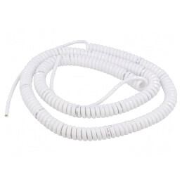 Cablu spiralat 4x0,15mm2 neecranat alb 1,5m 300V | Electronic-mag.ro | Componente Electronice