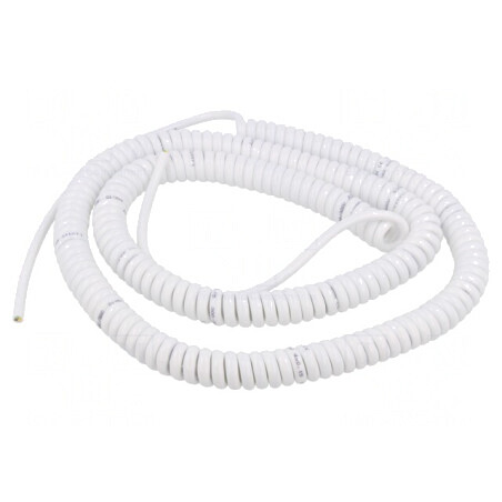 Cablu spiralat 4x0,15mm2 neecranat alb 1,5m 300V | Electronic-mag.ro | Componente Electronice