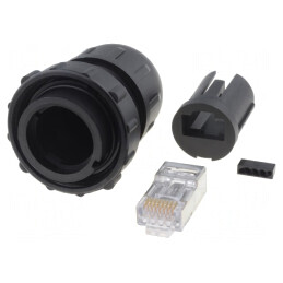 Mufă RJ45 Cat6 Ecranat 8P8C IP67 IP68 | Electronic-mag.ro | Componente Electronice