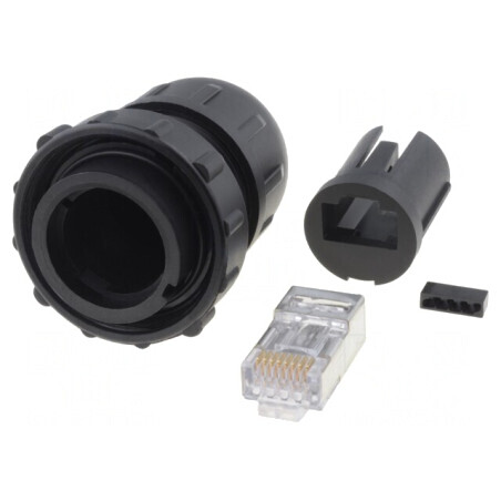 Mufă RJ45 Cat6 Ecranat 8P8C IP67 IP68 | Electronic-mag.ro | Componente Electronice
