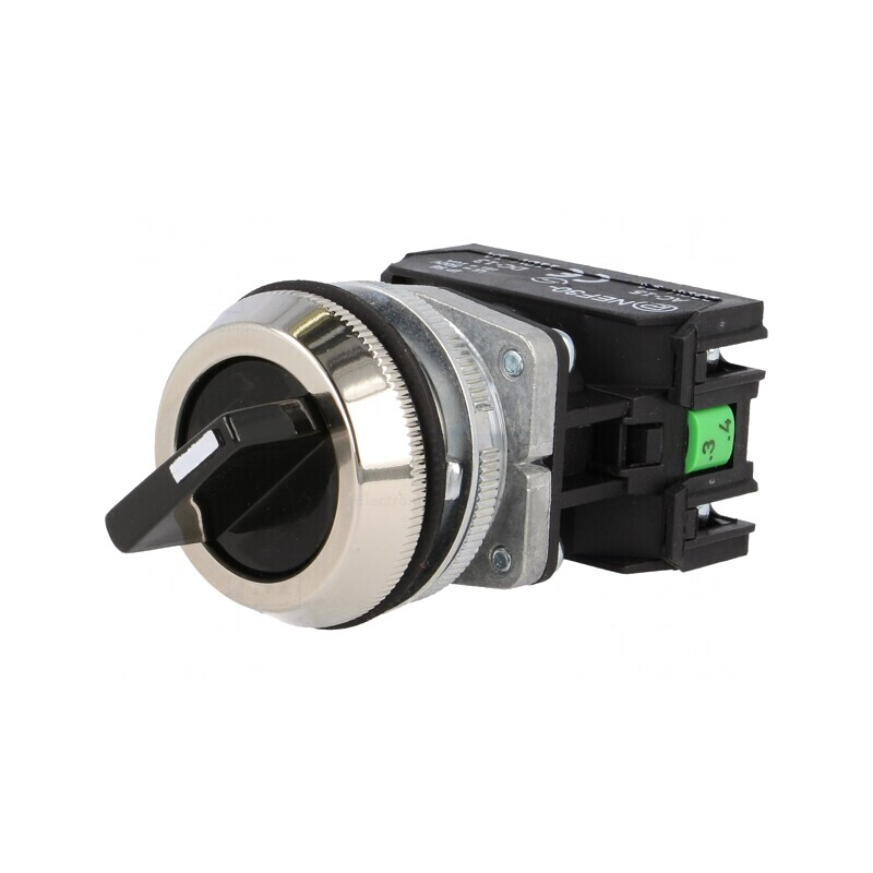 Comutator Rotativ 30mm 2NC/NO Negru IP56 | Electronic-mag.ro | Componente Electronice