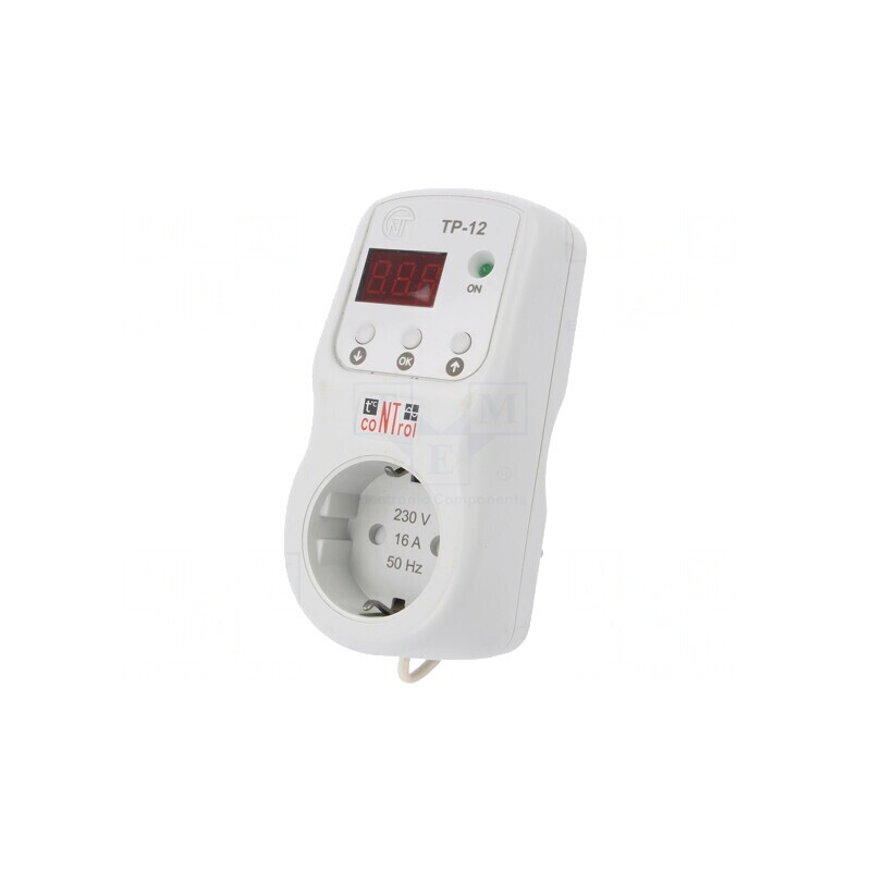 Regulator Digital de Temperatură -10÷45°C 220-230V SCHUKO TR-12-1 | Electronic-mag.ro | Componente Electronice