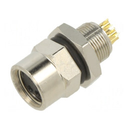 Conector Femelă M8 Metalic pentru Panou, Hexagonal, 1838839-2 | Electronic-mag.ro | Componente Electronice