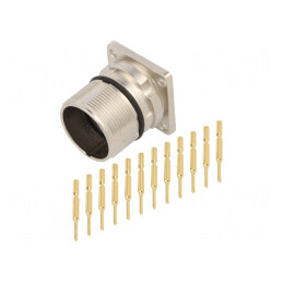 Conector M23 12 PIN Crimpat Drept IP67 Aurit | Electronic-mag.ro | Componente Electronice
