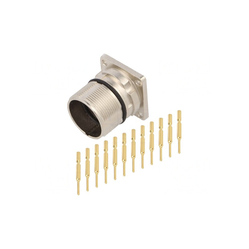 Conector M23 12 PIN Crimpat Drept IP67 Aurit | Electronic-mag.ro | Componente Electronice