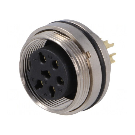 Conector Mamă M16 6 PIN 5A 125V IP67 | Electronic-mag.ro | Componente Electronice