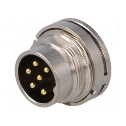 Conector M16 Soclu Tată 6-PIN 5A 125V Drept IP67 | Electronic-mag.ro | Componente Electronice