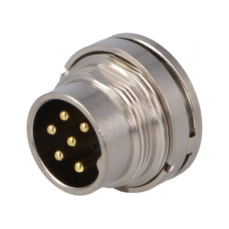 Conector M16 Soclu Tată 6-PIN 5A 125V Drept IP67 | Electronic-mag.ro | Componente Electronice