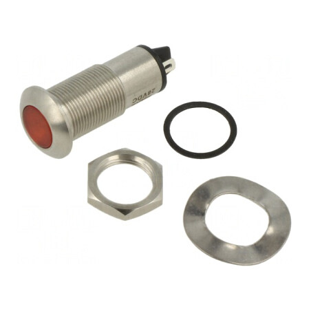 Lumină LED control roșie 24-28V IP67 Ø13mm | Electronic-mag.ro | Componente Electronice