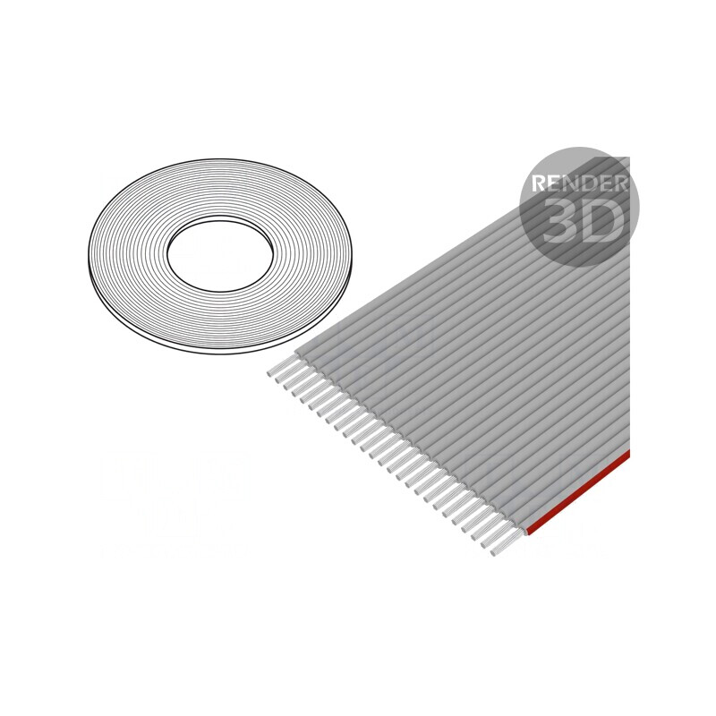 Cablu Bandă 1mm Litat Cu Neecranat PVC Gri | Electronic-mag.ro | Componente Electronice