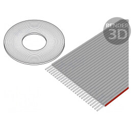 Cablu Bandă 1mm Litat Cu Neecranat PVC Gri | Electronic-mag.ro | Componente Electronice