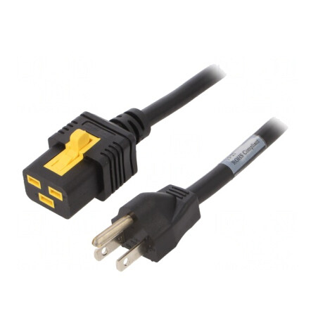 Cablu Alimentare IEC C19 Mamă la NEMA 5-15 Mufă PVC 6m 15A | Electronic-mag.ro | Componente Electronice
