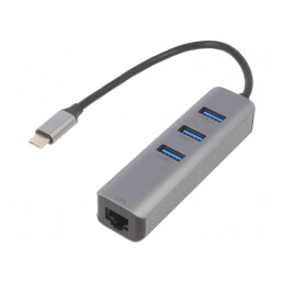 Adaptor USB-Fast Ethernet cu Hub USB 3.1 10/100/1000Mbps | Electronic-mag.ro | Componente Electronice