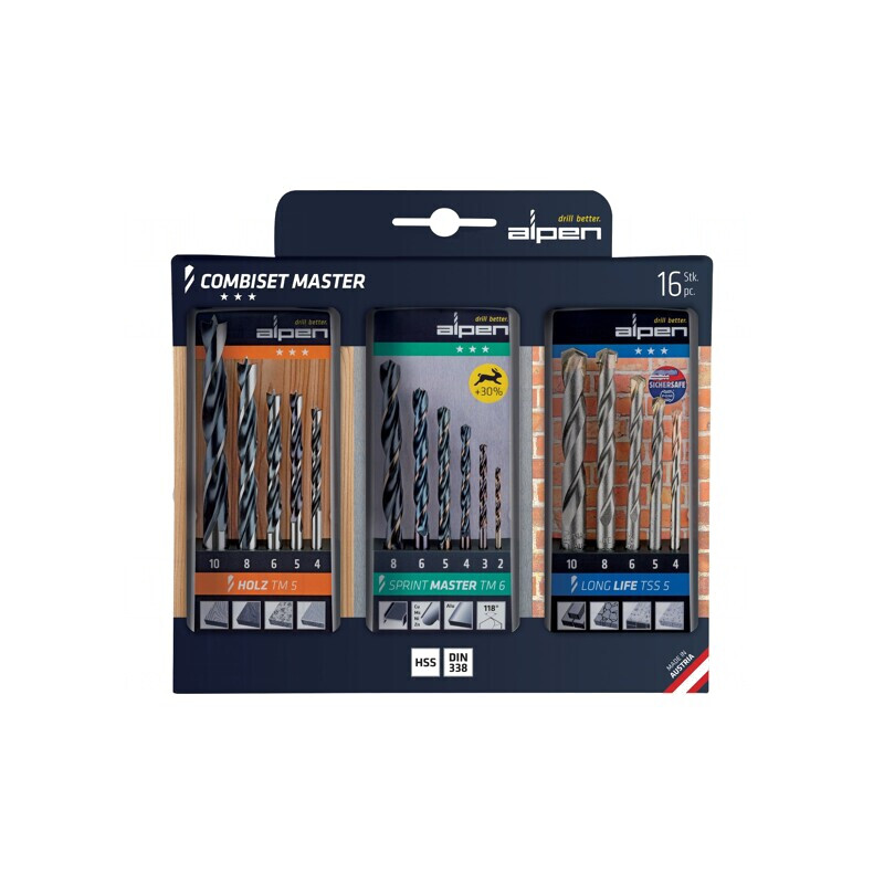 Set de burghie 16 bucăți cu casetă plastic | Electronic-mag.ro | Componente Electronice