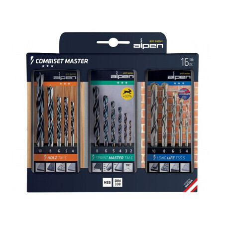 Set de burghie 16 bucăți cu casetă plastic | Electronic-mag.ro | Componente Electronice