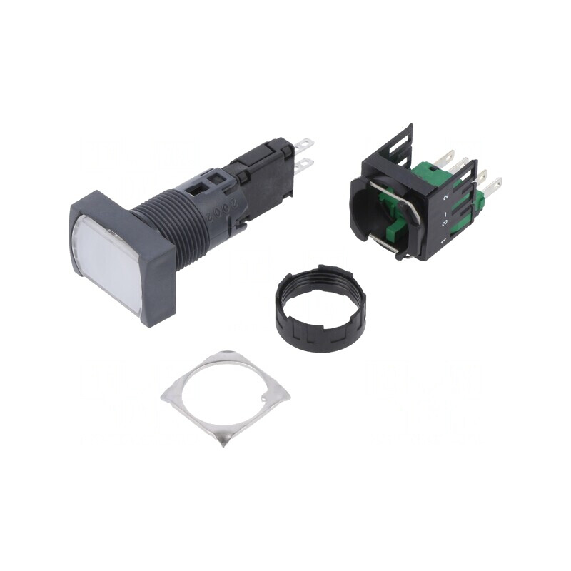 Comutator Apăsare 16mm 1 NO Alb | Electronic-mag.ro | Componente Electronice