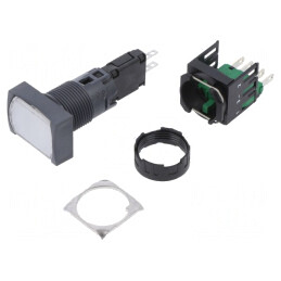 Comutator Apăsare 16mm 1 NO Alb | Electronic-mag.ro | Componente Electronice