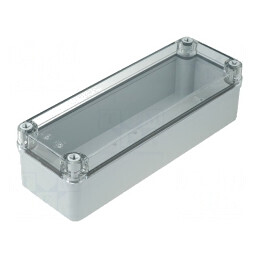 Carcasă universală gri 80x230x65mm IK08 PC | Electronic-mag.ro | Componente Electronice