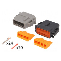 Conector Automotive DTM 2x12 Crimpat pe Cablu EEC