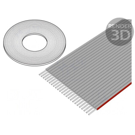 Cablu Bandă 1mm Litat Cu 24x28AWG PVC Gri | Electronic-mag.ro | Componente Electronice