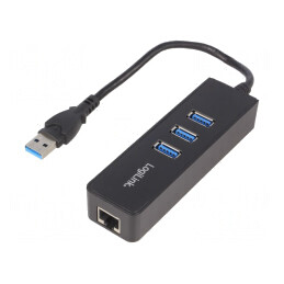 Adaptor USB 3.0 Fast Ethernet cu Hub USB | Electronic-mag.ro | Componente Electronice