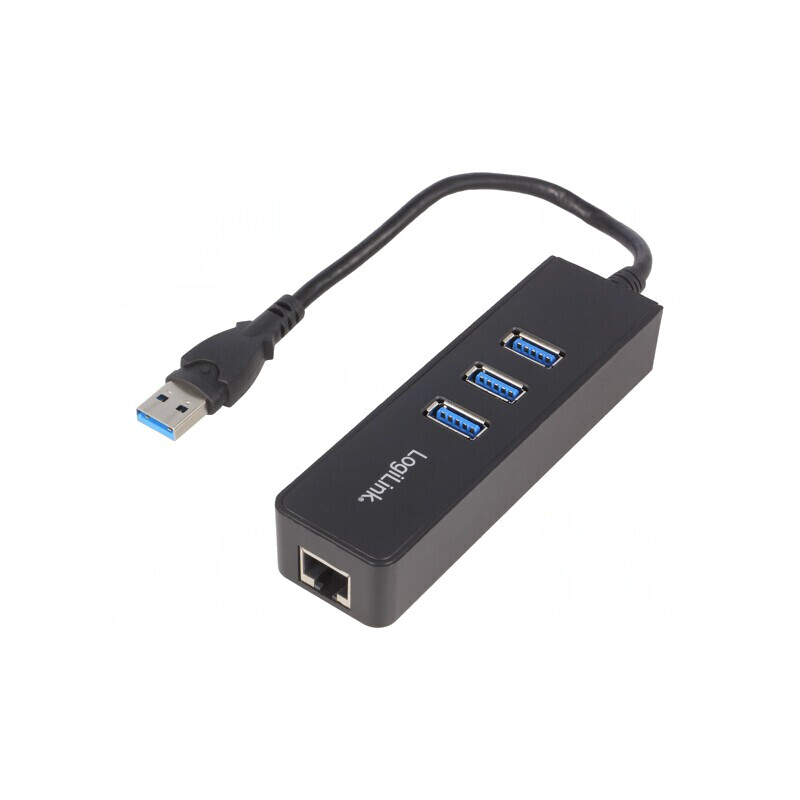Adaptor USB 3.0 Fast Ethernet cu Hub USB | Electronic-mag.ro | Componente Electronice