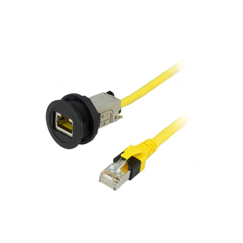 Soclu RJ45 22mm har-port IP20 Negru | Electronic-mag.ro | Componente Electronice