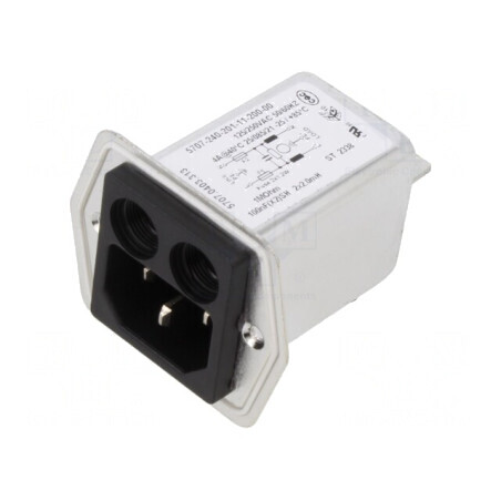 Conector Alimentare AC 4A 250V IEC 60320 5707 | Electronic-mag.ro | Componente Electronice