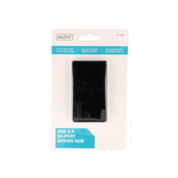 Hub USB 2.0 PnP 10 Porturi Negru și Argintiu | Electronic-mag.ro | Componente Electronice