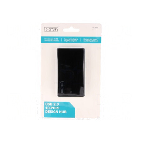 Hub USB 2.0 PnP 10 Porturi Negru și Argintiu | Electronic-mag.ro | Componente Electronice