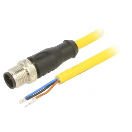 Cablu de Conectare M12 4 Pin Drept 10m 250VAC 4A PVC | Electronic-mag.ro | Componente Electronice