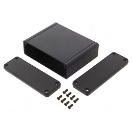Carcasă Aluminiu Neagră cu Panou 80x103x31mm | Electronic-mag.ro | Componente Electronice