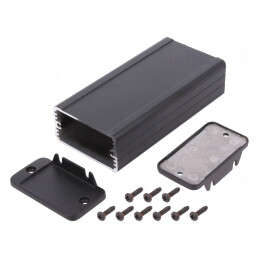 Carcasă aluminiu neagră IP54 59x120x31mm | Electronic-mag.ro | Componente Electronice