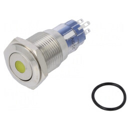 Comutator anti-vandalism DPDT 3A/250VAC IP67 ON-(ON) ambră | Electronic-mag.ro | Componente Electronice