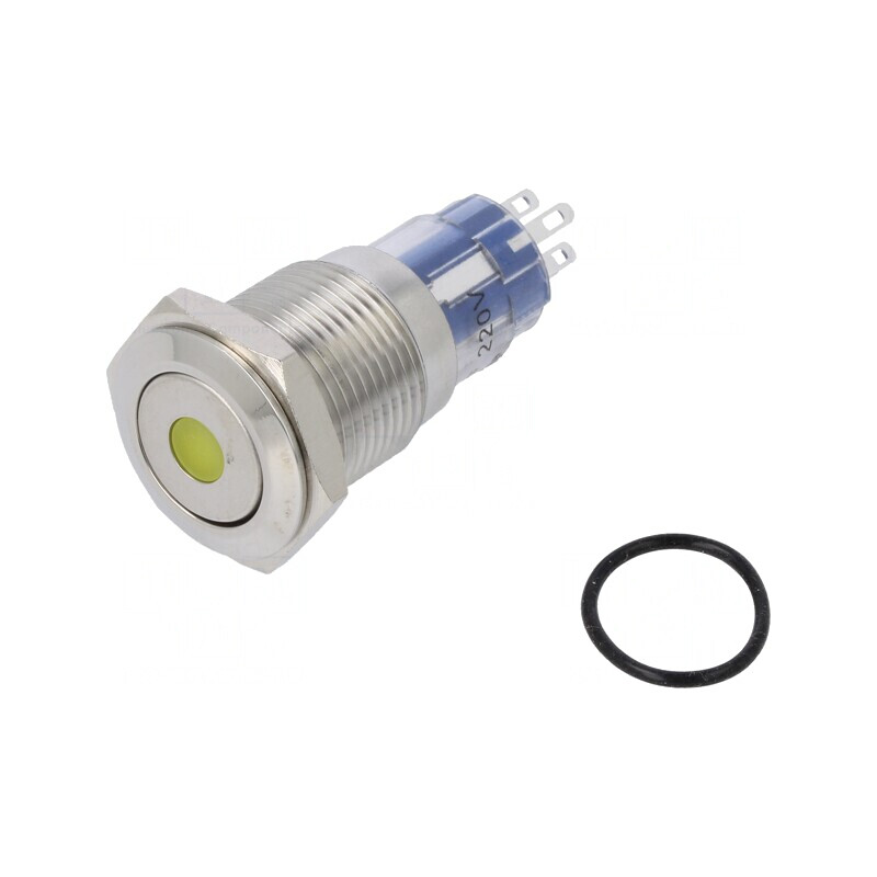 Comutator anti-vandalism DPDT 3A/250VAC IP67 ON-(ON) ambră | Electronic-mag.ro | Componente Electronice