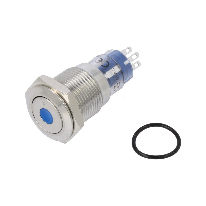 Comutator Anti-Vandalism DPDT 3A 250VAC IP67 ON-(ON) Ø16,2mm | Electronic-mag.ro | Componente Electronice