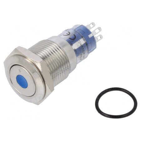 Comutator Anti-Vandalism DPDT 3A 250VAC IP67 ON-(ON) Ø16,2mm | Electronic-mag.ro | Componente Electronice
