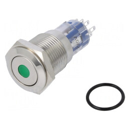 Comutator Anti-Vandalism DPDT Verde IP67 3A 250VAC | Electronic-mag.ro | Componente Electronice