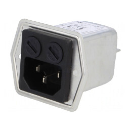 Conector de alimentare AC soclu tată 6A 250VAC IEC 60320 | Electronic-mag.ro | Componente Electronice