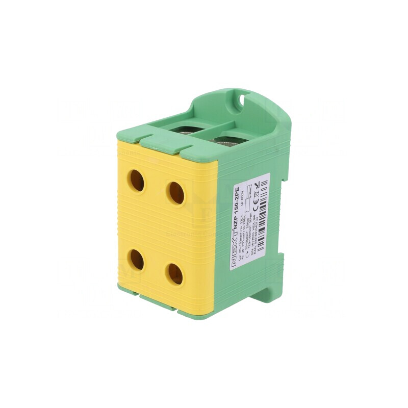 Conector Îmbinare Șine 150mm2 4 Borne Galben-Verde